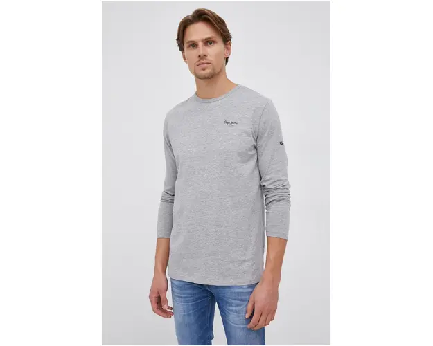 Pepe Jeans Tricou Original Basic 2 Long culoarea gri, melanj
