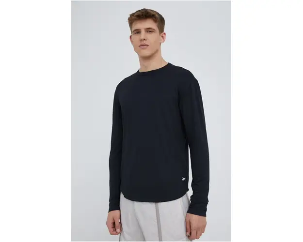 Reebok maneca lunga de antrenament H44120 culoarea negru, neted