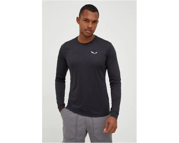 Salewa longsleeve sport culoarea negru, melanj
