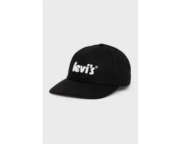 Levi's caciula din bumbac culoarea negru, cu imprimeu