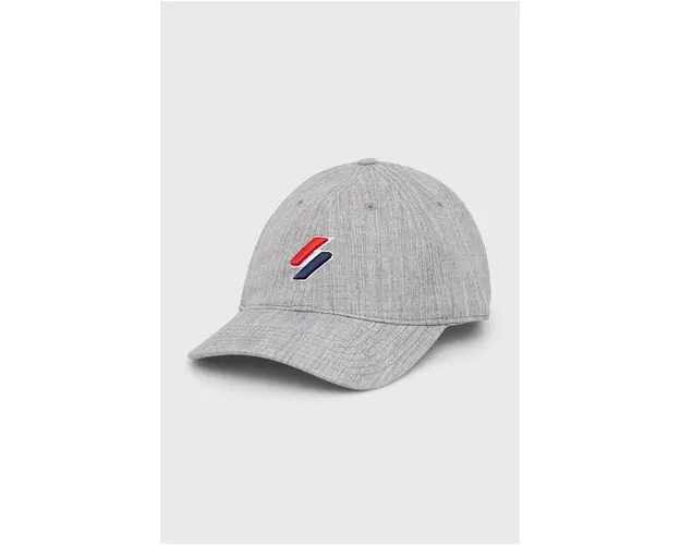 Superdry caciula culoarea gri, cu imprimeu