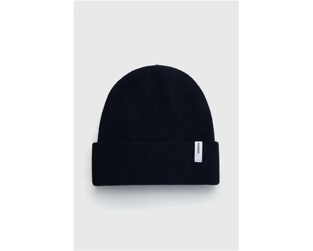 Samsoe Samsoe caciula de lana culoarea bleumarin, de lana, din tricot gros