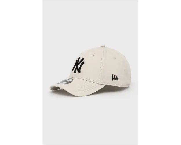 New Era sapca din bumbac culoarea bej, cu imprimeu