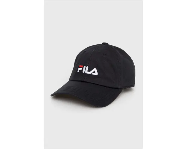 Fila sapca din bumbac culoarea negru, cu imprimeu