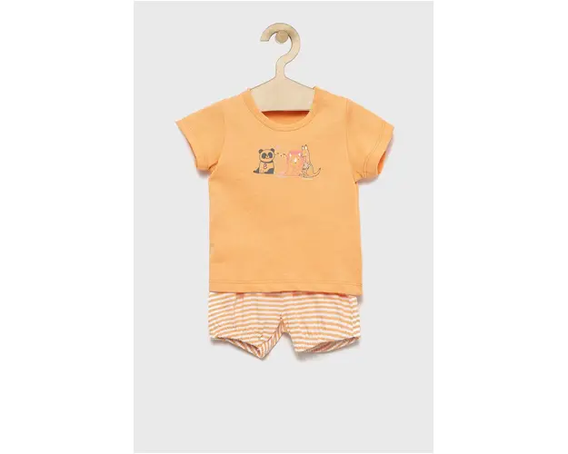 United Colors of Benetton set de bumbac pentru copii culoarea portocaliu