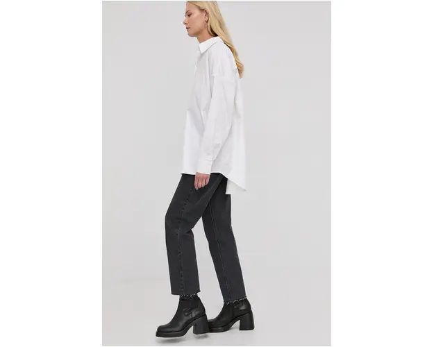 Notes du Nord camasa Kira femei, culoarea alb, cu guler clasic, relaxed
