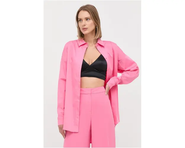 Notes du Nord camasa Kira femei, culoarea roz, cu guler clasic, relaxed