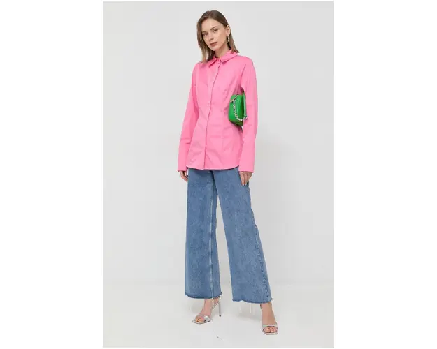Notes du Nord camasa Alia femei, culoarea roz, cu guler clasic, slim