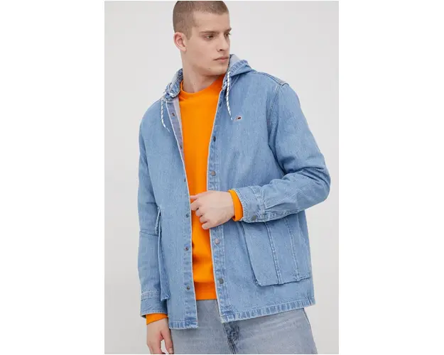 Tommy Jeans geaca jeans barbati, de tranzitie, oversize