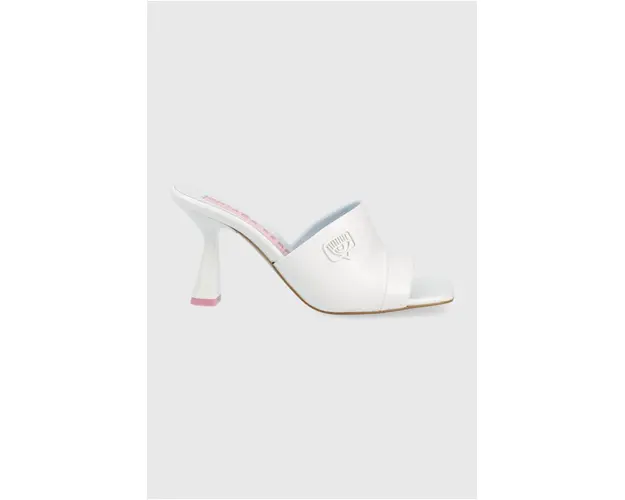 Chiara Ferragni papuci femei, culoarea alb, cu toc cui