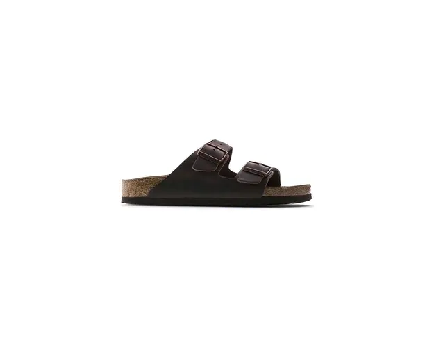 Birkenstock slapi de piele Arizona femei, culoarea maro, 452763