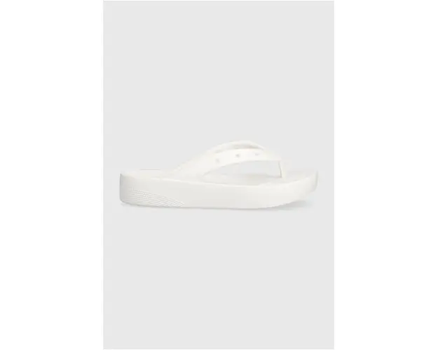 Crocs slapi Classic Platform Flip femei, culoarea alb, cu platforma 207714