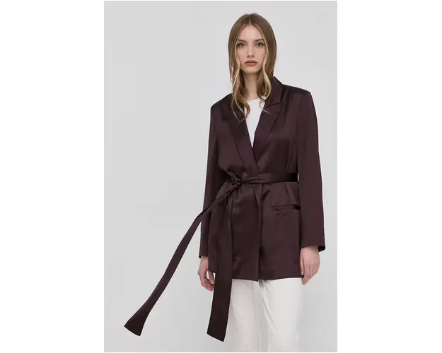 Boss sacou din lana culoarea rosu, desfacut, neted