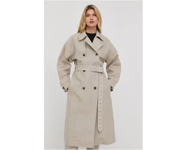 MICHAEL Michael Kors culoarea gri, de tranzitie, cu doua randuri de nasturi