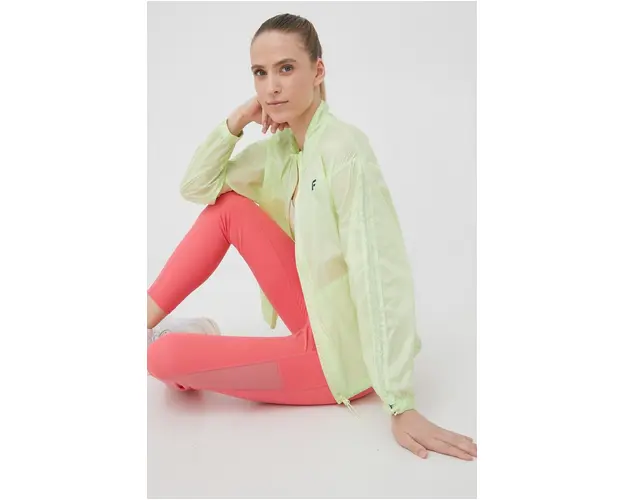 4F geaca femei, culoarea verde, de tranzitie