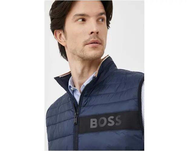 BOSS vesta barbati, culoarea bleumarin, de tranzitie 50464300