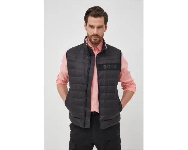 BOSS vesta barbati, culoarea negru, de tranzitie 50464300