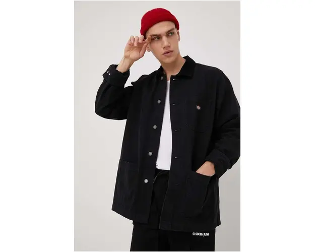 Dickies geaca jeans barbati, culoarea negru, de tranzitie