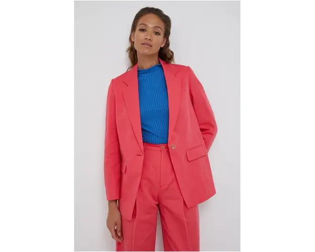 Drykorn sacou culoarea roz, un singur rand de nasturi, neted