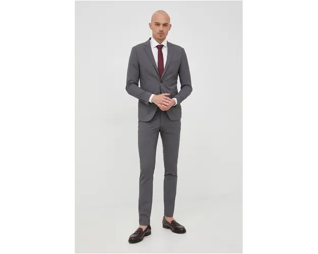 Lindbergh costum barbati, culoarea gri, neted