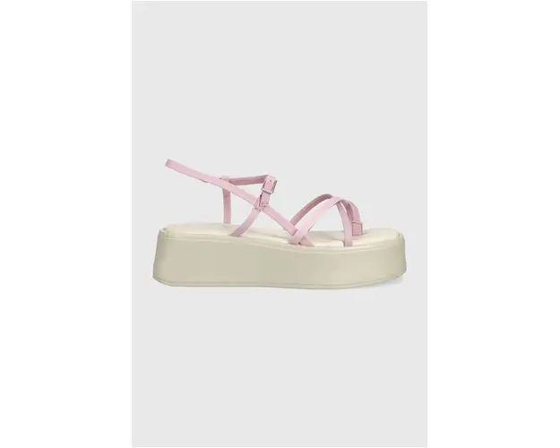 Vagabond Shoemakers sandale de piele Courtney femei, culoarea roz, cu platforma