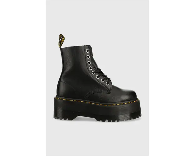 Dr. Martens bocanci de piele femei, culoarea negru, cu platforma DM26925001.1460.Pascal-Black.Pisa