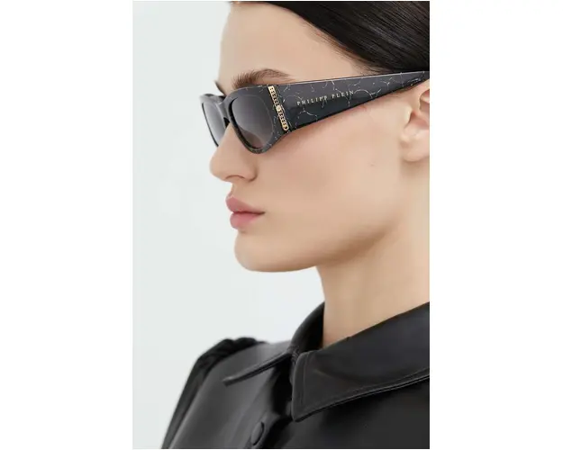 Philipp Plein ochelari de soare femei, culoarea negru