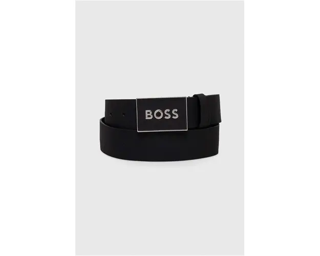 BOSS curea de piele barbati, culoarea negru 50471333