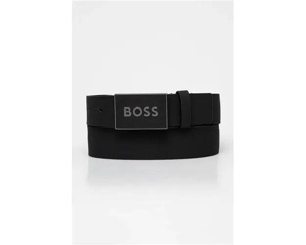BOSS curea de piele barbati, culoarea negru