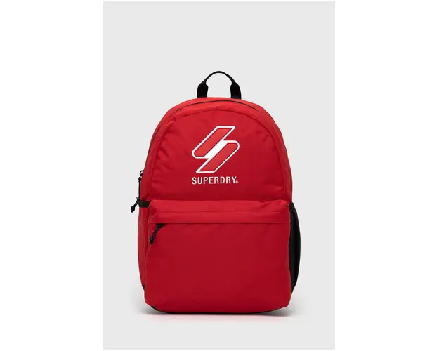 Superdry rucsac femei, culoarea rosu, mare, cu imprimeu