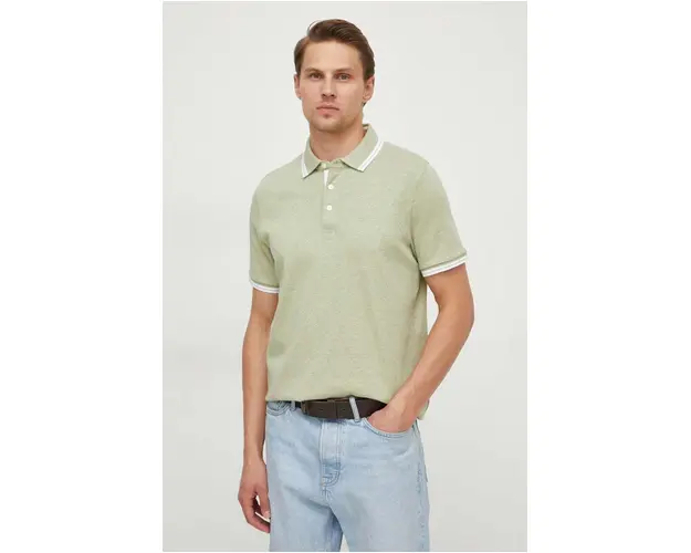 Michael Kors polo de bumbac culoarea verde, neted