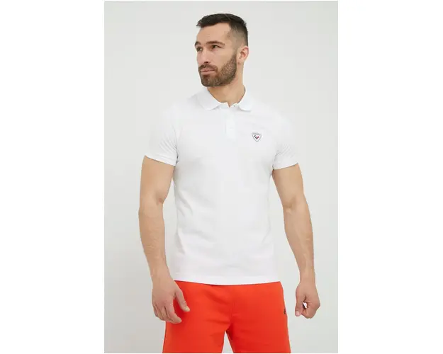 Rossignol polo de bumbac culoarea alb, neted