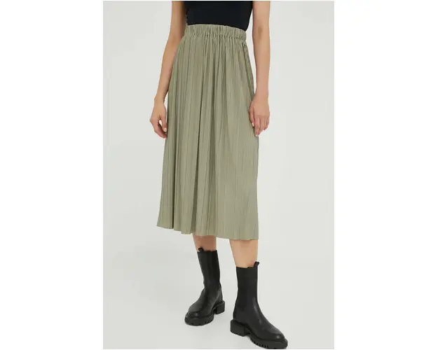 Samsoe Samsoe fusta culoarea verde, midi, evazati