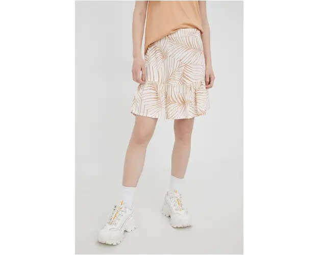 Roxy fusta culoarea bej, mini, evazati