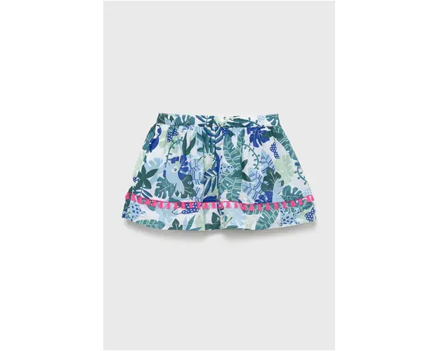 United Colors of Benetton fusta din bumbac pentru copii culoarea verde, mini, evazati