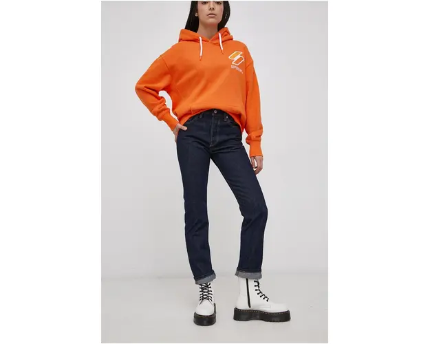 Levi's Blugi din bumbac 501 femei, medium waist