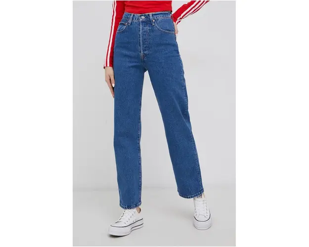 Levi's jeans Ribcage Straight Ankle femei, high waist 72693.0117-MedIndigo