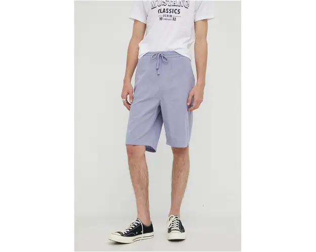 Lee pantaloni scurti din amestec de in Relaxed Drawstring S Misty Lilac barbati, culoarea violet