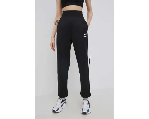Puma pantaloni 533520 femei, culoarea negru, neted 533520-01
