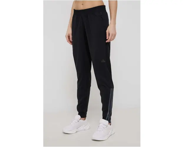 adidas Performance pantaloni HB6501 femei, culoarea negru, neted