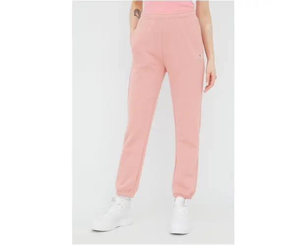Champion pantaloni de trening 114925 femei, culoarea roz, neted 114925-BS148