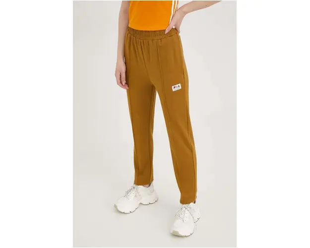 Fila pantaloni de trening femei, culoarea maro,
