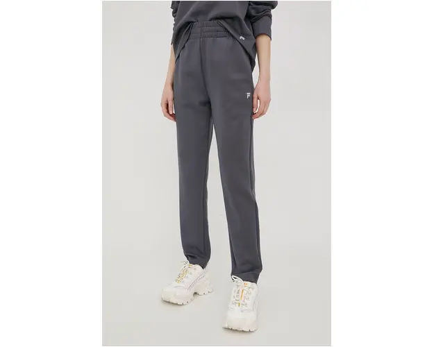 Fila pantaloni de trening femei, culoarea gri, neted