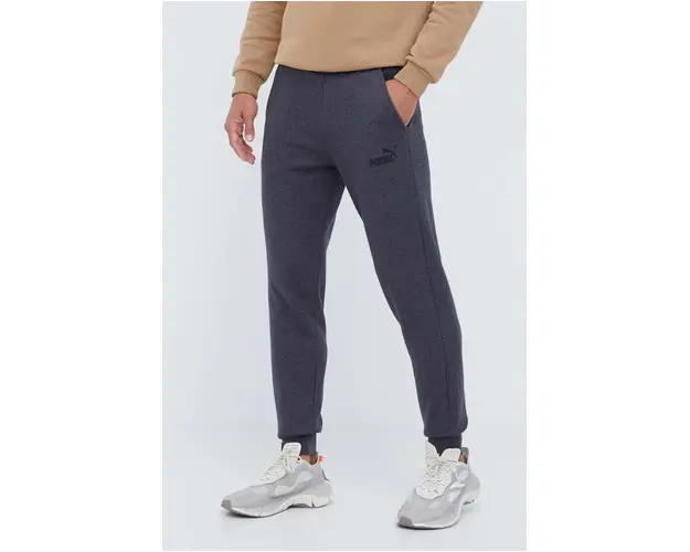 Puma pantaloni barbati, culoarea gri, cu imprimeu