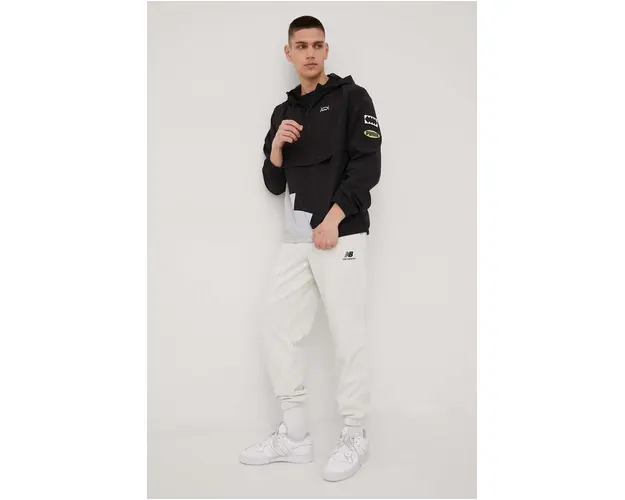New Balance pantaloni de trening din bumbac UP21500SAH barbati, culoarea gri, uni UP21500SAH-SAH