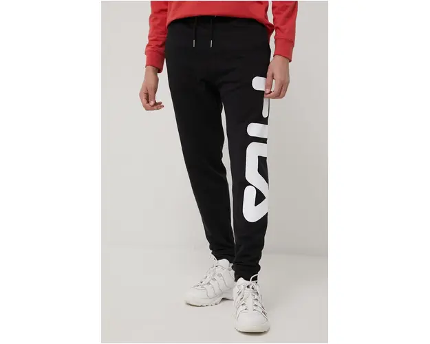 Fila pantaloni barbati, culoarea negru, melanj