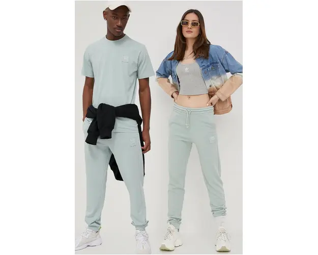 Fila pantaloni culoarea verde, cu imprimeu