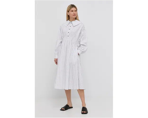 Herskind rochie culoarea alb, midi, evazati