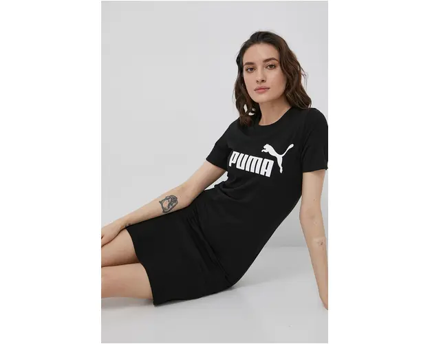 Puma rochie 848349 culoarea negru, mini, mulata