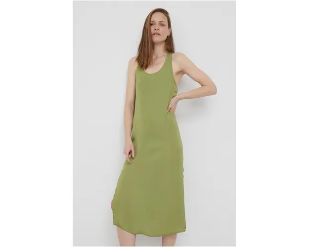 Pepe Jeans rochie Peyton culoarea verde, midi, drept